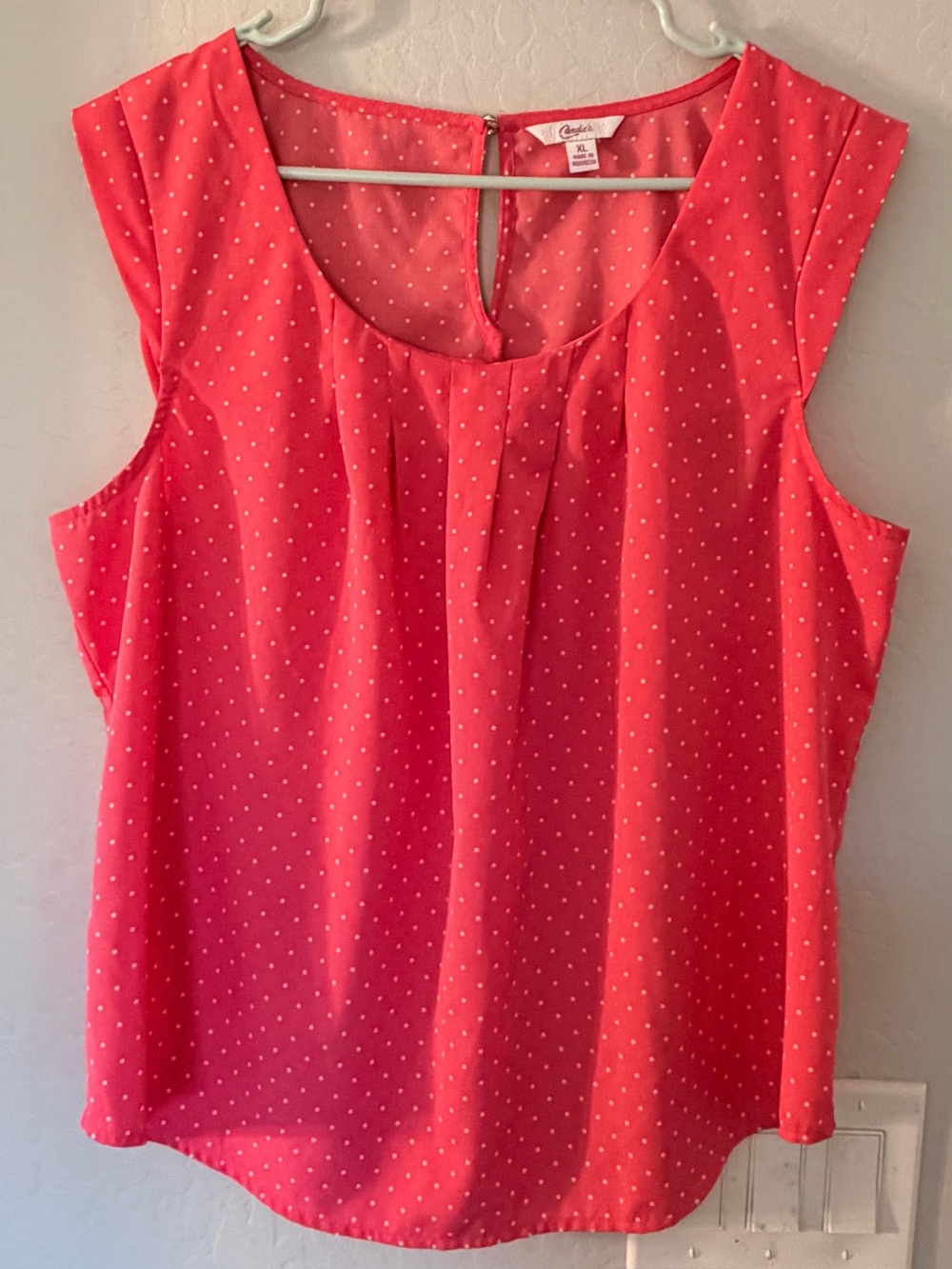Candie’s Pink Polka Dot Sleeveless Top